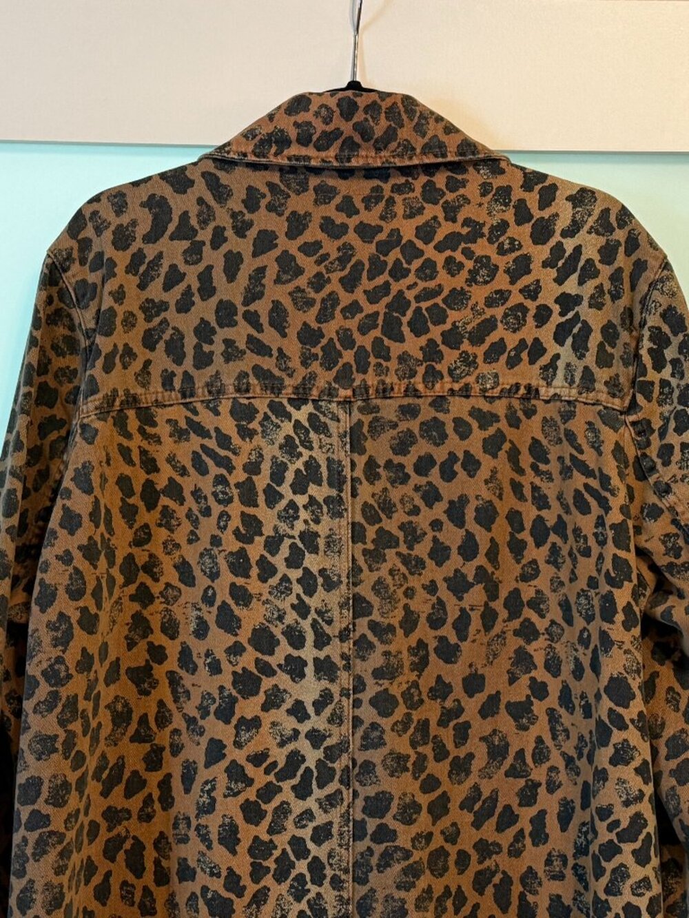 NWOT - Free People - We The Free Monique Denim Duster - Cheetah - Sz Large - Picture 8 of 8